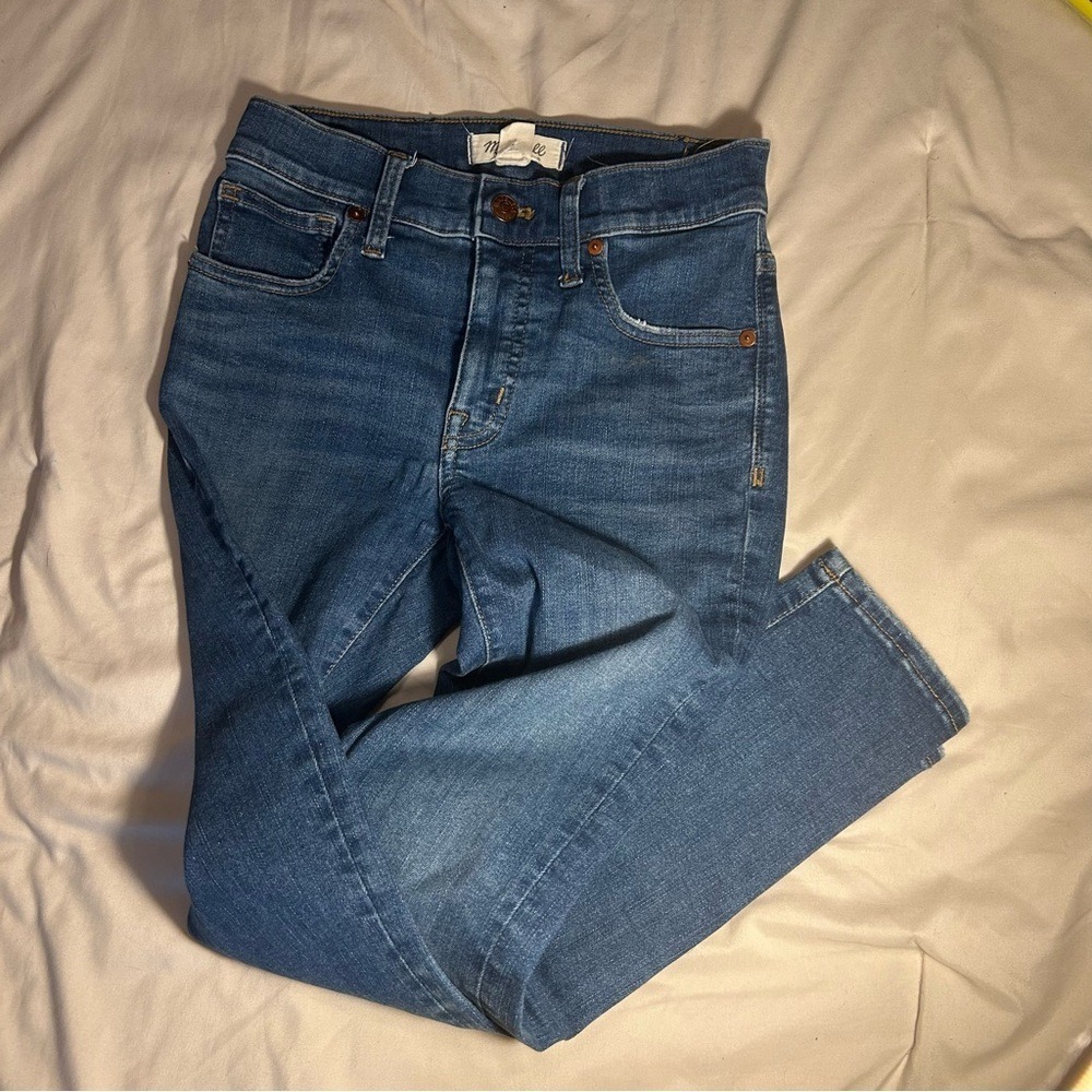 Madewell 9" Mid-Rise Skinny Jeans 24P Petite Blue Fair Trade Stretch Denim - Picture 3 of 13